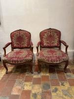 Pair of Early 18th C. Upholstered Armchairs by 