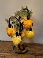 Vintage French Table Lamp Sculpture with Grapes by 