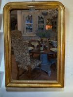 19th C. French Gilded Wood Louis Philippe Mirror by 