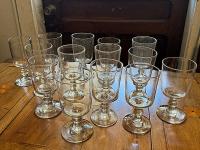 Set of 14 Hand-Blown Bistro Glasses by 