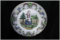 19th C. French Creil & Montereau Plate. by None None