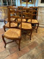 Set/6 French Provencial Rush Seat Dining Chairs by 