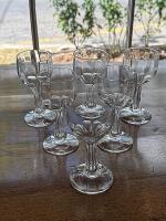 Set of 6 French Crystal Champagne Coupes by 