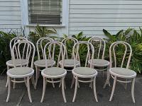 Set/8 French Thonet Style Dining Chairs by 