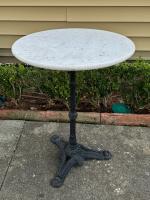 19th C. Round Marble Topped Bistro Table by 