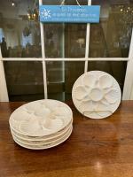 Set/5 French White Oyster Plates by 