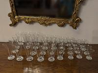 Set/35 French Daum Crystal Glasses in the "Kim" Pattern by 