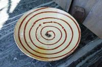 Early 19th C. Terra Cotta Omelet Cooking Platter by 