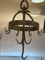 Turn of 18th/19th C. French Iron Sausage Hanger by 