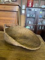 1920's French Wicker Basket for Scooping Grain by 