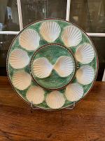 French Green & White Oyster Platter by 