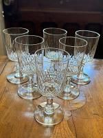 Set/6 French Crystal White Wine Glasses by 