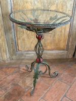 French Round Metal Side Table by 