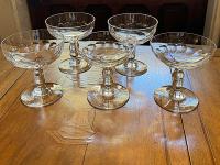 Assembled Set/5 French Baccarat Style Champagne Coupes by 