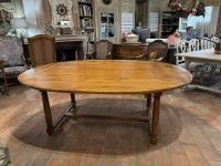 19th C. French Walnut Elliptical Dining Table by 