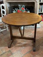 19th C. French Oak Wine Table by 