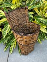 19th C. French Reed Basket for Harvesting Grapes by 