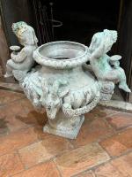 19th C. French Cast Iron Jardiniere by 