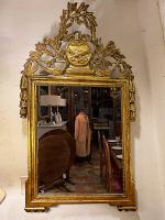 18th C. French LXVI Gilded Mirror by 