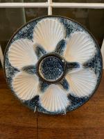 French Blue & White Oyster Plate by 