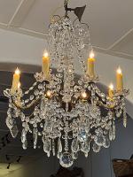 Early 20th C. French Crystal 8-Arm Chandelier by 