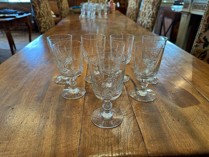 Set of 8 French Wine Glasses by 