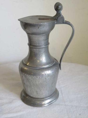 18th C. French Pewter  Pitcher by 