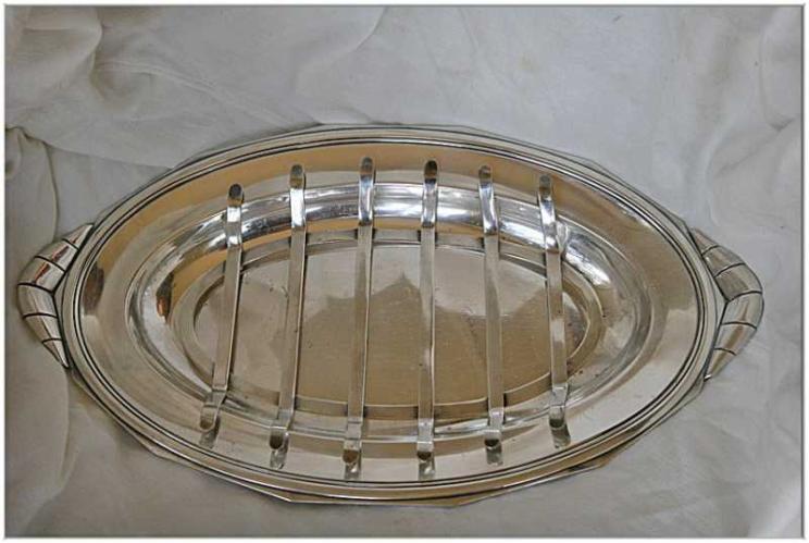 French Art Deco Silverplate Asparagus Platter by None None