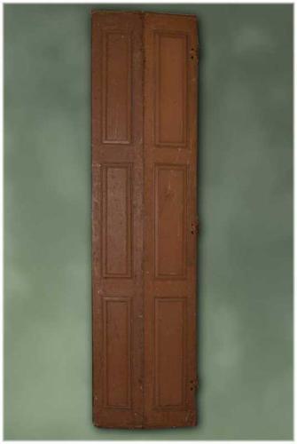 19th C. French Painted Paneled Shutter by None None