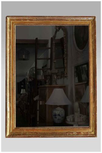 18th C. French Louis XVI Gilded Wood Mirror by Unknown