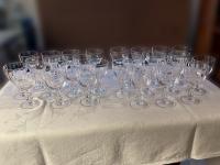 Set of 28 French Crystal Red & White Wine Glasses by 