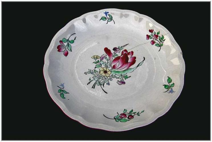 20th C. French Luneville Demi-Porcelain Tulip Plate by 
