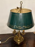 French Brass Bouillotte Lamp by 