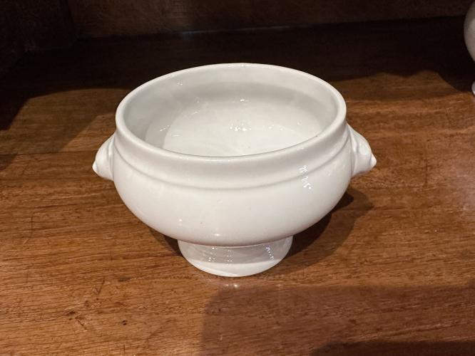 French White Porcelain Onion Soup Bowl by 