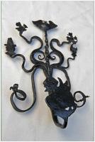 Black Painted French Iron Wall Hook by None None