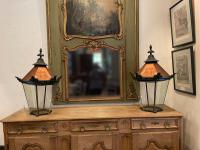 Pair of French Iron/Copper Lanterns by 