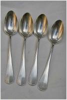 Set of 4 French Silverplate Teaspoons by None None