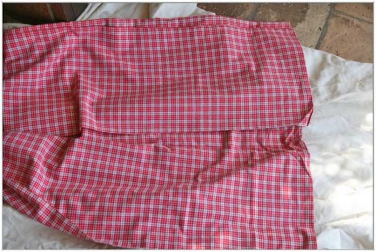 Pair French Red & White Check Duvet Covers by None None