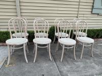 Set/8 French Thonet Style Dining Chairs by 