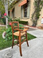19th C. French Beech Infant's High Chair by 