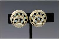 Pair of Vintage Crystal Clip Earrings by None None