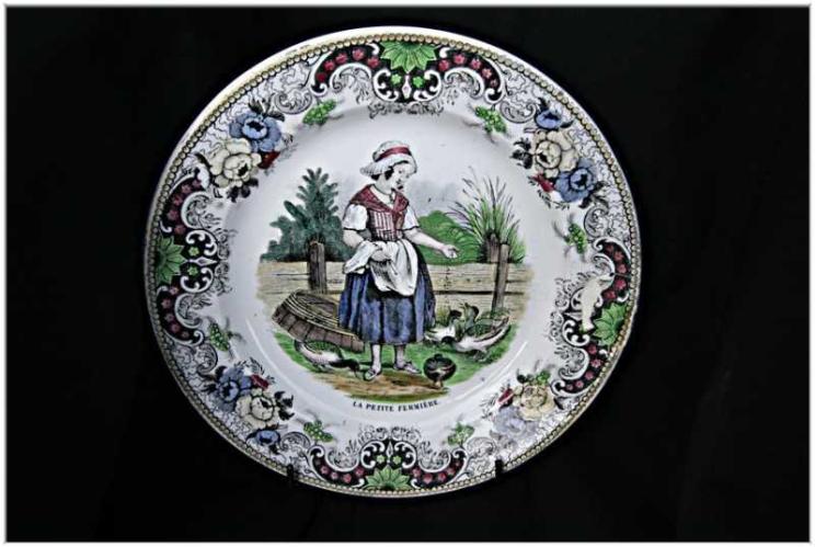 19th C. French Creil & Montereau Plate. by None None