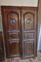 Pair of 18th C. French Painted Doors with "FR" & "RF" by 