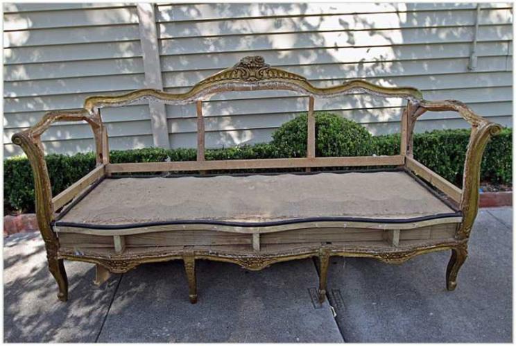 L XV S Hand Carved Gilt Wood Canape by None None
