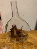 French Bottle with Wooden Fisherman by 