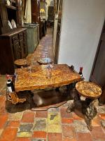 French Coffee Table Crafted from Grape Vines by 