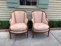 Pair of 19th C. French LXVI Style Bergeres by 