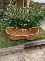 French Reed Donkey Basket by 