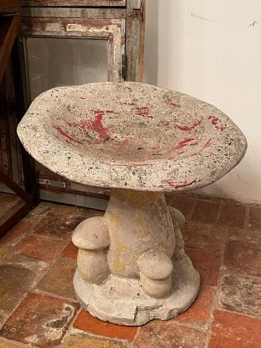 French Cement Mushroom Stool by 