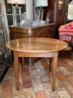 19th C. French Oval Walnut Side Table by 